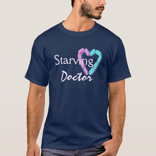 Camiseta Hambriento De Médica En Azul Naval (Anverso)