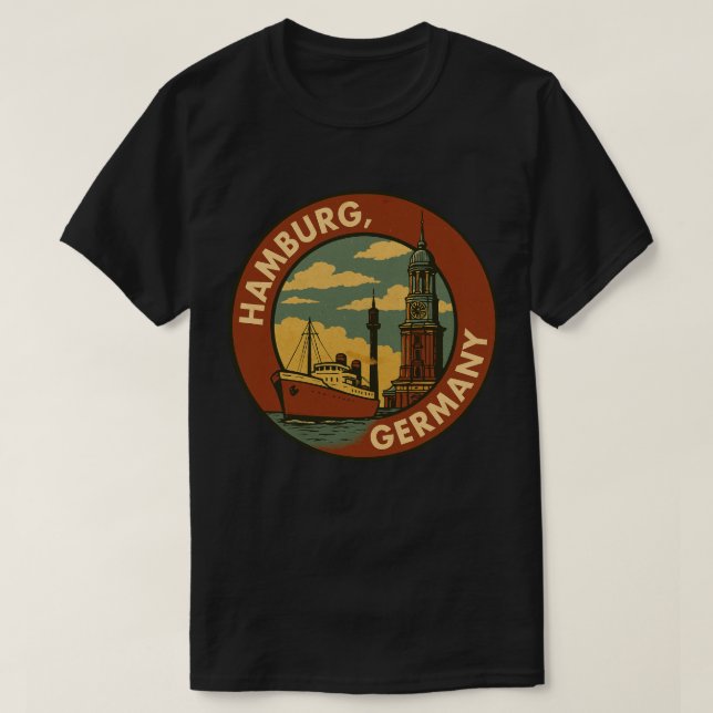 Camiseta Hamburg German Port City (Diseño del anverso)