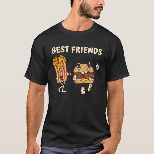 Camiseta Hamburger And Fries Bestfriends (Anverso)