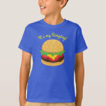 Camiseta Hamburger Birthday Party Burger Burgday T-Shirt<br><div class="desc">Disfrute de la diversión con este bonito diseño de la fiesta de cumpleaños de Hamburger,  perfecto para amantes de la comida y la hamburguesa. ¡Ideal para cocinar en el patio trasero,  fiesta o fogón de hamburguesas! Ideal para los niños cumpleaños y también para los adultos que aman la hamburguesa.</div>