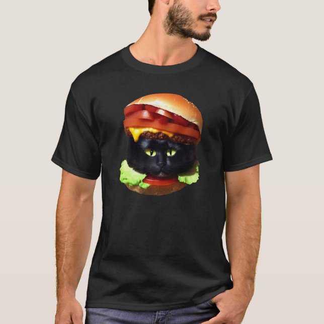 Camiseta Hamburger Cat Burger & Cat Idea divertidísima (Anverso)