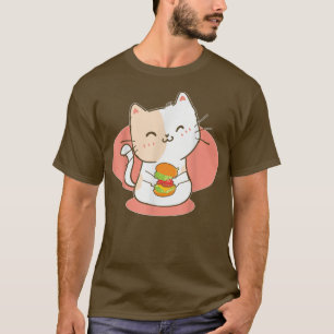Camiseta Hamburger CatBurger Kawai Hamburger Purring Cat Bu