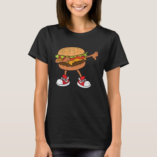Camiseta Hamburger Dab Kids Men Women Cheeseburger (Anverso)