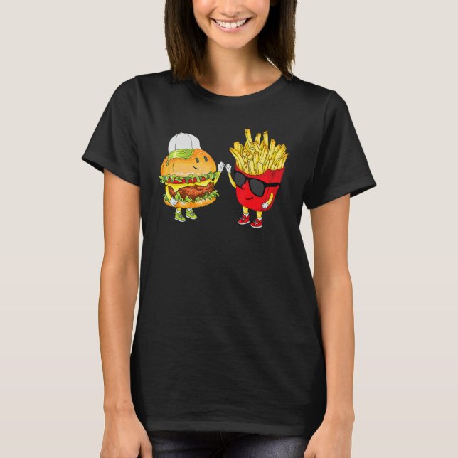 Camiseta Hamburger Fries High Five Guay Fun Combo Snu (Anverso)