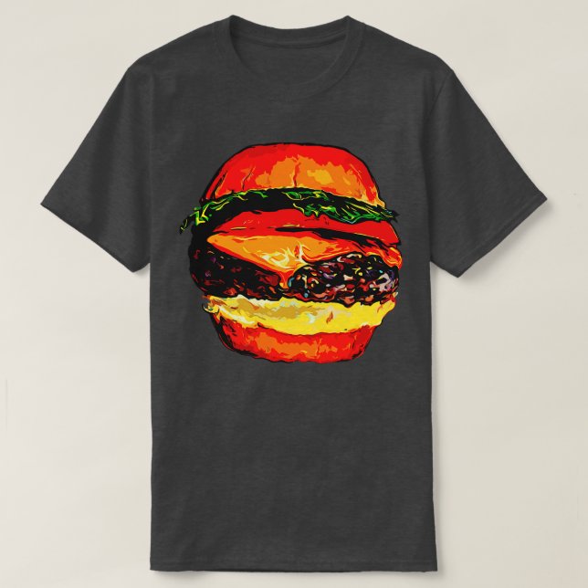 Camiseta Hamburger Shirer Cheeseburger Hamburger Hamburger  (Diseño del anverso)