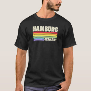 Camiseta Hamburgo Alemania Rainbow Gay Pride Merch Retro 70