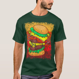 Camiseta Hamburguesa Cheeseburger Burger Retro Vintage T-Sh