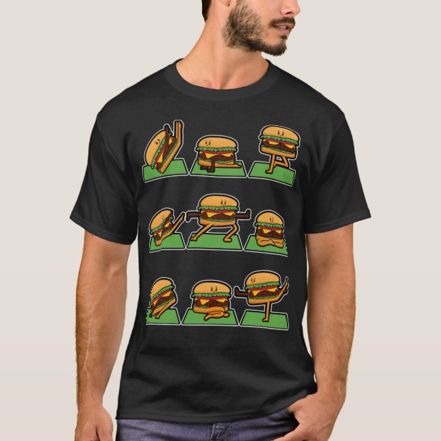 Camiseta Hamburguesa Chef Cook Restaurant Yoga espacio anim (Anverso)