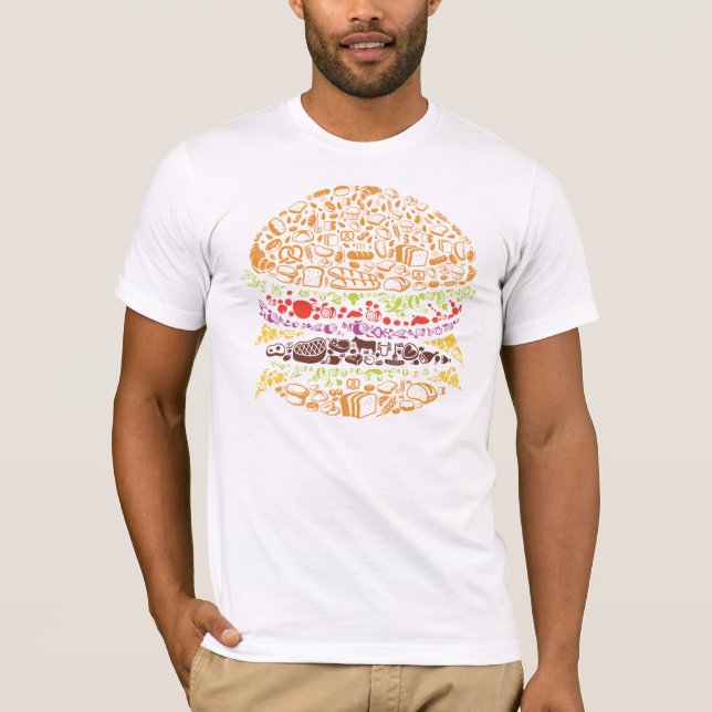 Camiseta Hamburguesa, comida, pan, comida rápida, parrillad (Anverso)