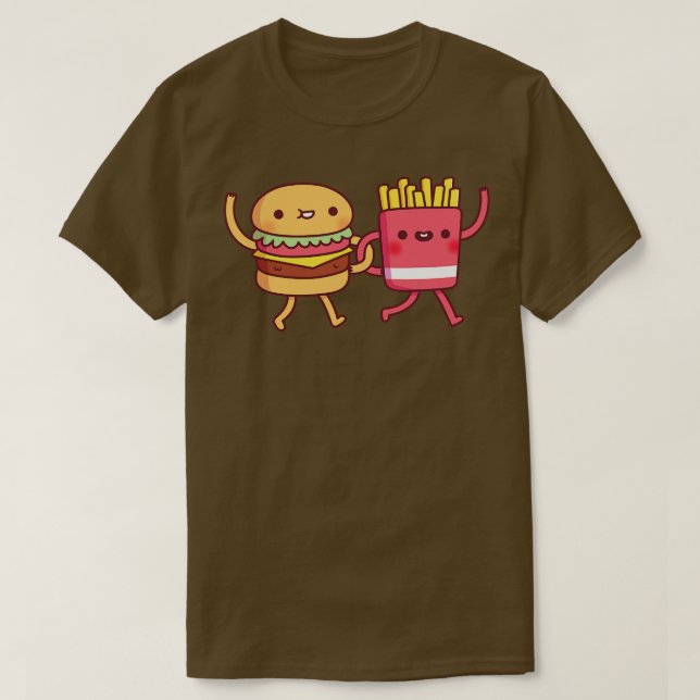Camiseta Hamburguesa Cuta Y Bolas Que Enlazan Bestias De Br (Diseño del anverso)