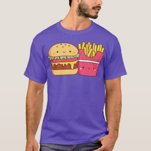 Camiseta Hamburguesa cutánea y comida francesa para fritos