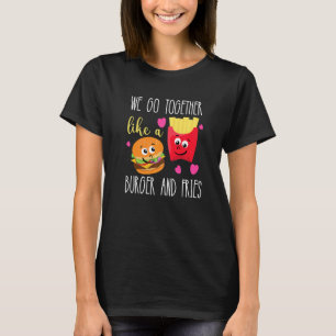 Camiseta Hamburguesa De Aceite Y Fries Para Mujeres Y Niños