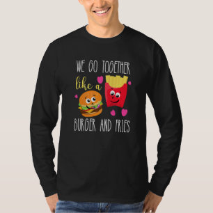 Camiseta Hamburguesa De Aceite Y Fries Para Mujeres Y Niños