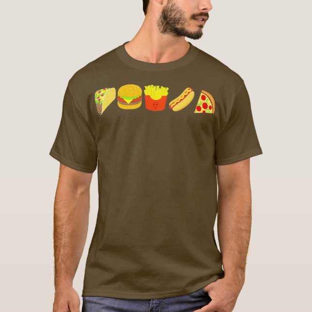 Camiseta Hamburguesa de comida rápida Taco Fries Francesas  (Anverso)