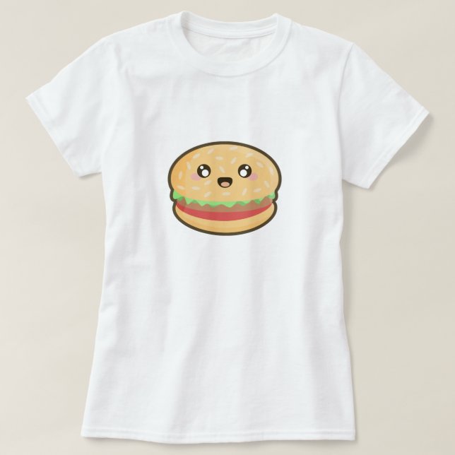 Camiseta Hamburguesa de Kawaii (Diseño del anverso)