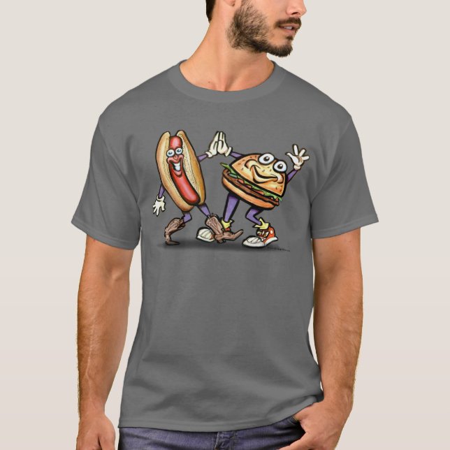 Camiseta Hamburguesa del perrito caliente n (Anverso)