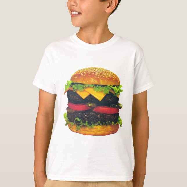 Camiseta Hamburguesa doble de lujo con queso (Anverso)