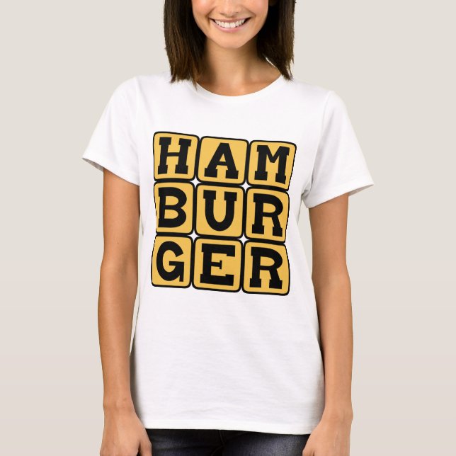 Camiseta Hamburguesa, filete de carne picada de ternera (Anverso)
