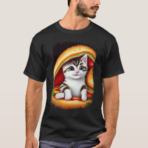 Camiseta Hamburguesa Gato Hamburguesa Burger Purr Meow Cat