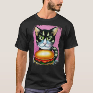 Camiseta Hamburguesa Gato Hamburguesa Burger Purr Meow Cat 