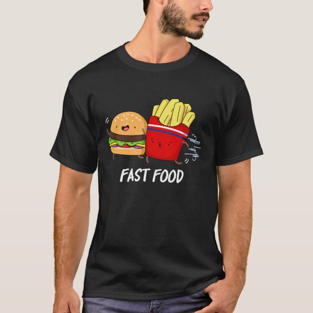 Camiseta Hamburguesa Graciosa De Alimentos Rápidos Pun Dark (Anverso)