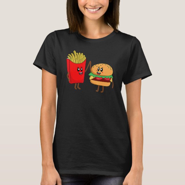 Camiseta Hamburguesa Guay Para Hombres Mujeres Fries Burger (Anverso)