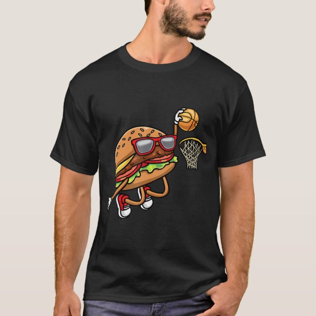 Camiseta Hamburguesa Jugando Basketball (Anverso)