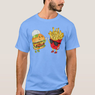 Camiseta Hamburguesa Papas Fritas High Five Divertido Combo