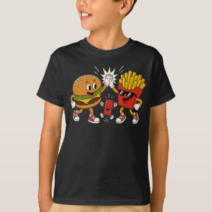 Camiseta Hamburguesa Patatas Fritas Ketchup Comida Rápida S