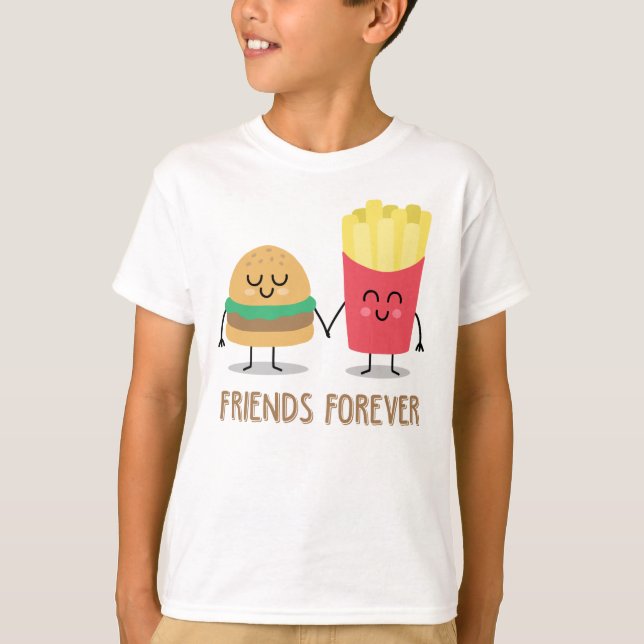 Camiseta Hamburguesa y los Fries franceses son los mejores  (Anverso)