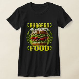 Camiseta hamburguesas mi comida favorita