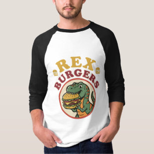 Camiseta Hamburguesas Retro Rex T-Rex Comiendo Hamburguesa