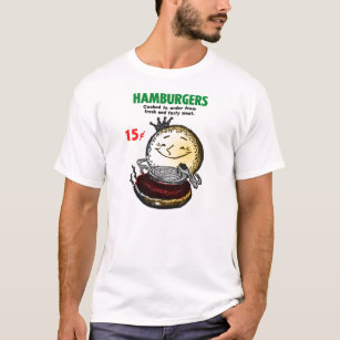 Camiseta Hamburguesas 'solamente 15¢' del vintage del