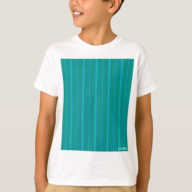Camiseta HAMbyWG - Brilliant Aqua Green Stripe (Anverso)