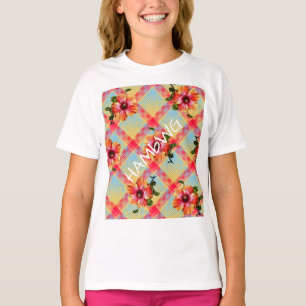 Camiseta HAMbyWG Hawaiin Hibiscus Aloha Plaid Flower