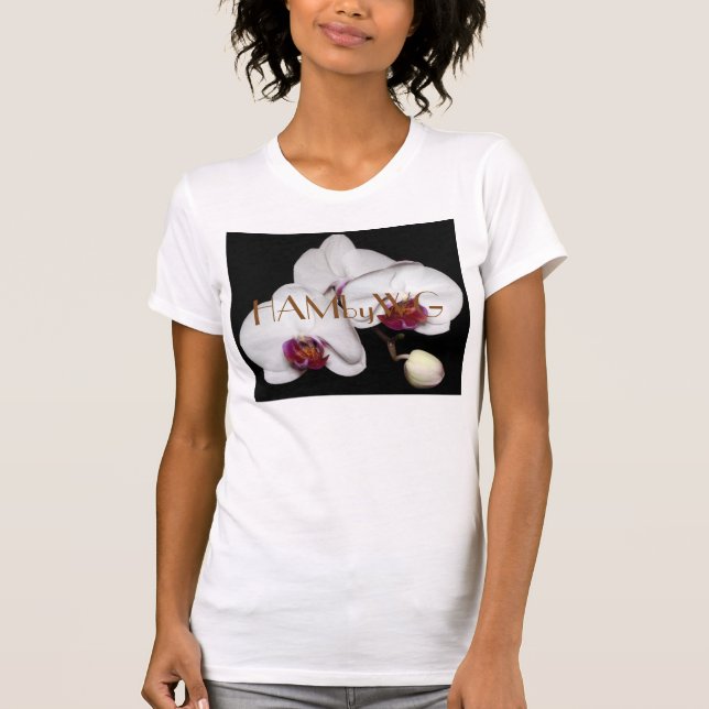 Camiseta HAMbyWG - Orquídeas blancas (Anverso)