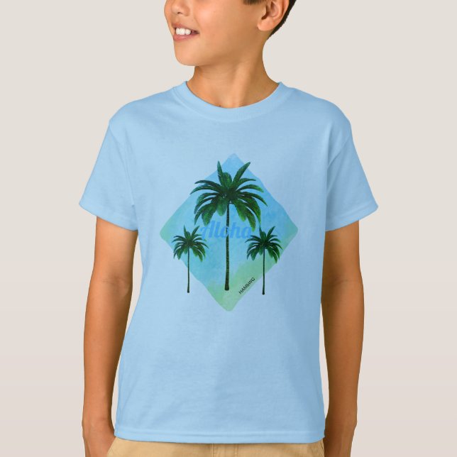 Camiseta HAMbyWG - Palm Tree de tema masculino hawaiano (Anverso)