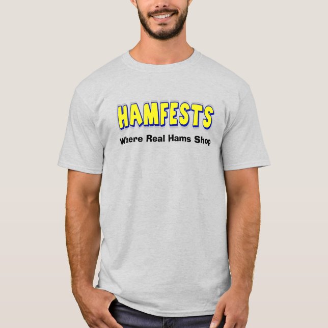 Camiseta Hamfests Donde los verdaderos jamones compran cami (Anverso)