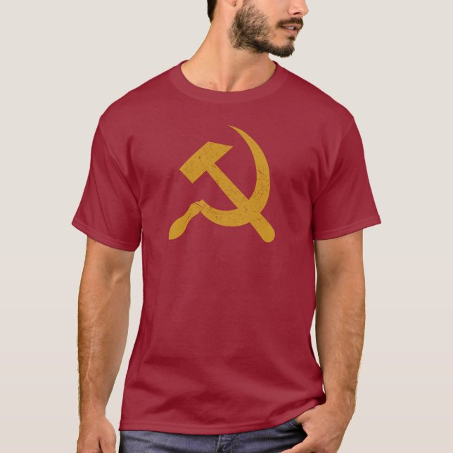 Camiseta Hammer and Sickle - Communism Symbol Red (Anverso)