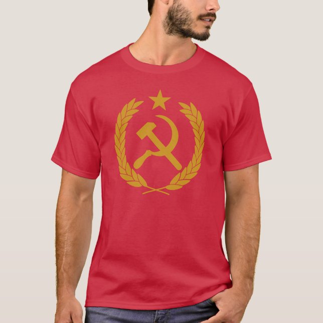 Camiseta Hammer and Sickle - Yellow Communist Emblem (Anverso)