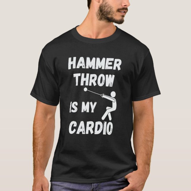 Camiseta Hammer Throw Is My Cardio Retro Hammer Throw (Anverso)