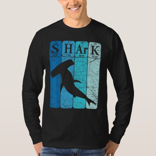 Camiseta Hammerhead Shark Periodic Table Elements Retro Sha (Anverso)