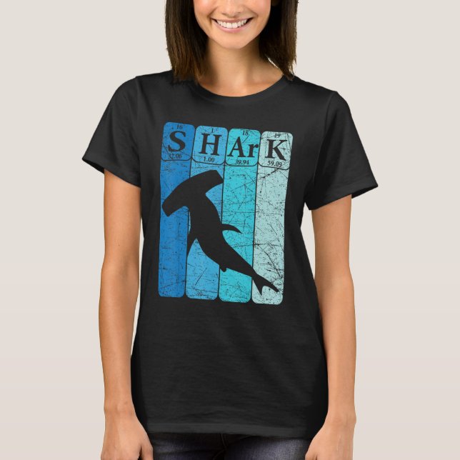 Camiseta Hammerhead Shark Periodic Table Elements Retro Sha (Anverso)
