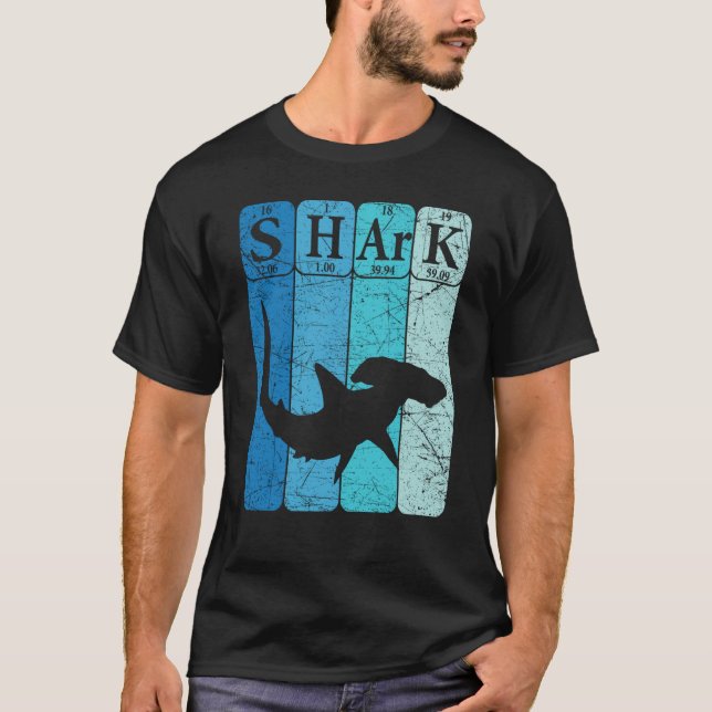 Camiseta Hammerhead Shark Periódica Table Elements Retro Sh (Anverso)