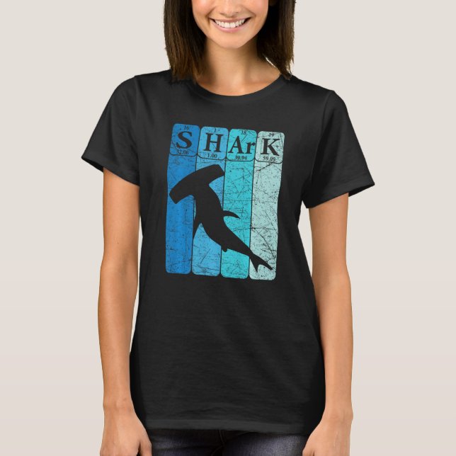 Camiseta Hammerhead Shark Periódica Table Elements Retro Sh (Anverso)