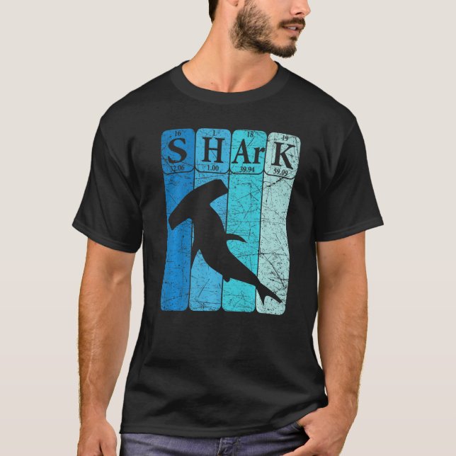 Camiseta Hammerhead Shark Periódica Table Elements Retro Sh (Anverso)