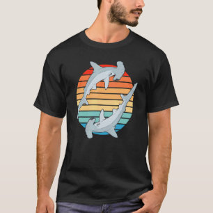 Camiseta Hammerhead Shark Retro Sunset