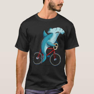 Camiseta Hammerhead Shark Riding Bicycle Cute Biker Regalos