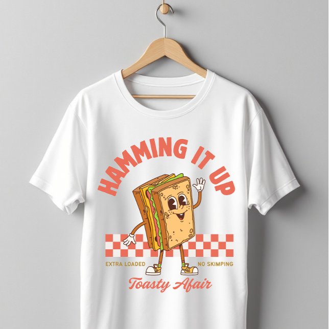 Camiseta Hamming It Up Sándwich Retro Cartoon  (Subido por el creador)