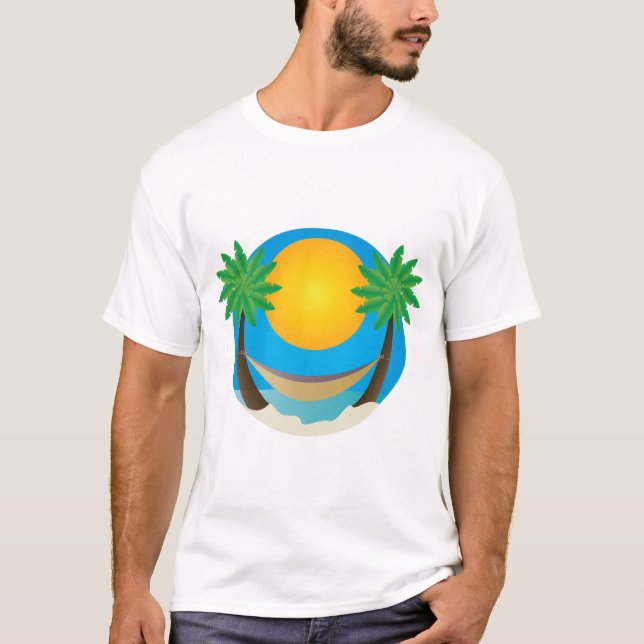 Camiseta Hammock de palmeras de playa (Anverso)